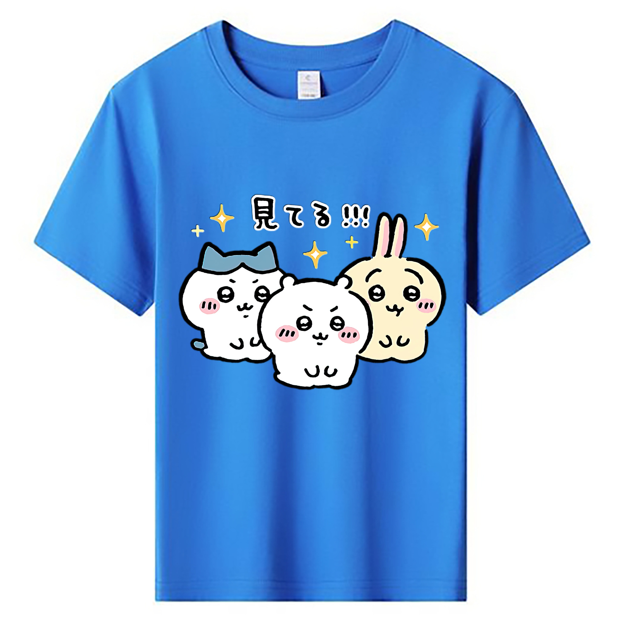 （画像用） ちいかわ ハチワレ Chii-kawa hachiware 綿100％キッズTシャツ（フロントプリント）
